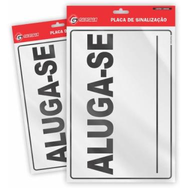 Imagem de Placa de Sinalização ALUGA-SE 20X30CM Pacote com 05 - Grespan