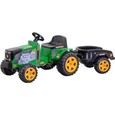 Imagem de Veículo a Pedal Trator Fazendeiro Verde com Caçamba - Biemme