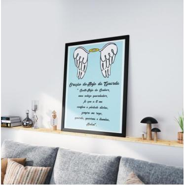 Imagem de Quadro Decorativo Moldura Preta 30x40cm Anjo da Guarda - Gueds Store