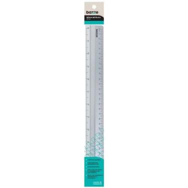Imagem de Régua de Alumínio Bazze Metal 30CM - Caixa com 10 - Summit