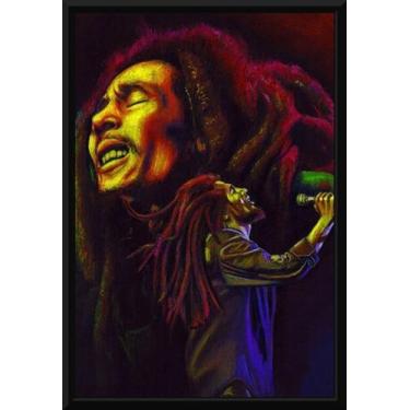 Imagem de Reggae Quadro Foto Bob Marley Moldura 42x29cm - Fanarte