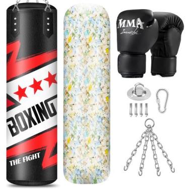 Imagem de Saco de Pancadas YORWHIN 5kg com Luvas de Boxe - Enchimento de Esponja