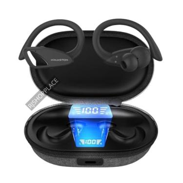 Imagem de Fone de Ouvido H'MASTON, Bluetooth 5.3, RS 53 UP Estéreo Hi-Fi com Gancho Anti-Queda, Sensível ao Toque, Recarregável Tipo C – Esportivo, Gamer, Para Academia, Corrida e PC – H'Maston