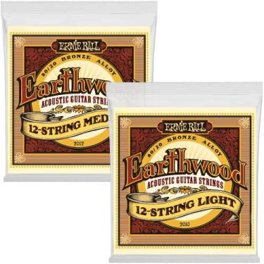 Imagem de Encordoamento aço para violão com 12 cordas earthwood bronze 80/20 ern