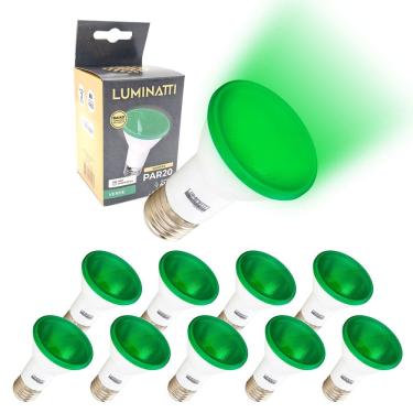 Imagem de 30x Lâmpada Jardim Verde Par20 Externa Led 6w Prova D`água