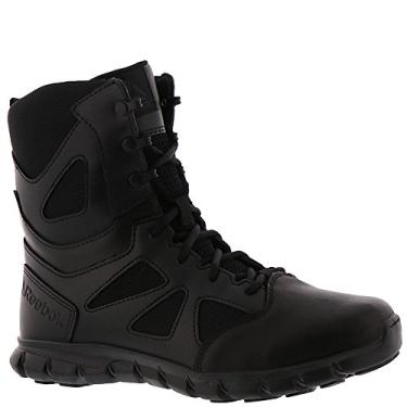 Imagem de Reebok Bota tática masculina Rb8805 Sublite Cushion Soft Toe 20.3 cm com zíper lateral preta militar, Preto, 42