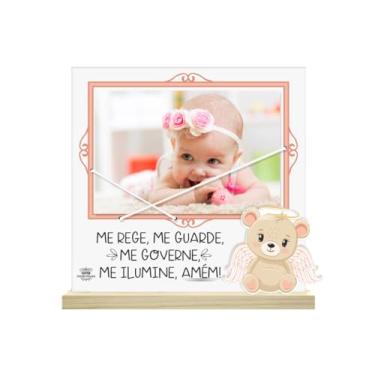 Imagem de PORTA-RETRATO COM ELÁSTICO ME REGE, ME GUARDE...ROSA 19,5X20X3