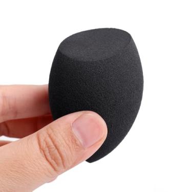 Imagem de 3 peças esponja de maquiagem preta macia esponja base corretivo mistura viagem casa cosméticos puff ferramentas de beleza, corte inclinado (sem caixa)