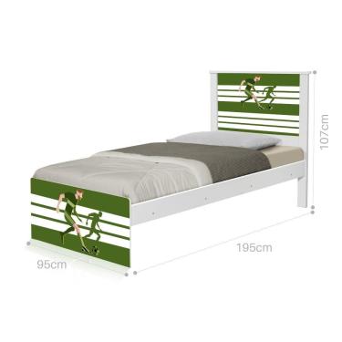 Imagem de Cama Solteiro Adesivada Futebol Jogador com Colchão