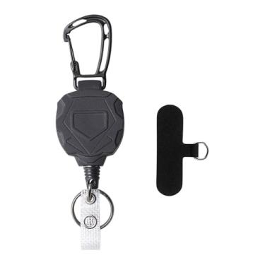 Imagem de LCSVCCXA Chaveiro Retrátil para Celular com Mosquetão com Trava E Clipe de Fixação para Cordão Extensível em aço, Style B, Tamanho real