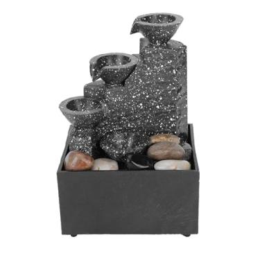 Imagem de AYNEFY Fonte de água USB de Mesa, Ornamento de Jardim Ornamental para Fonte de Decoração de Mesa de Escritório Em Casa Interna