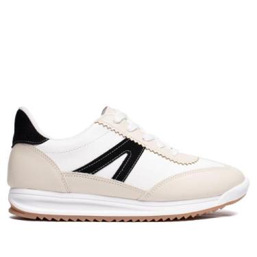 Imagem de Tênis Feminino Vizzano Pelica com Recortes Off White/Preto, Off white,