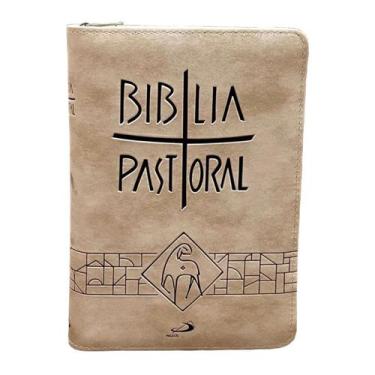 Imagem de Bíblia Sagrada Pastoral Média Zíper Creme - PAULUS