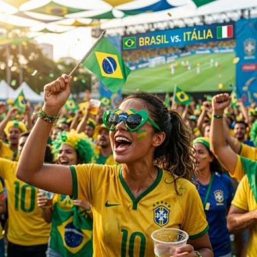 Imagem de Óculos Colorido Do Brasil Copa Do Mundo - Art Sport