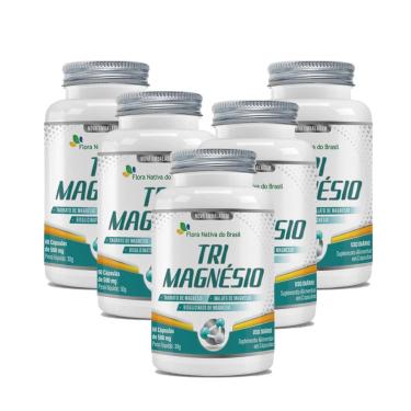 Imagem de Kit 5 Tri Magnésio Taurato+Malato+Bisglinato de Magnésio 5x60 cps Flora Nativa-Unissex