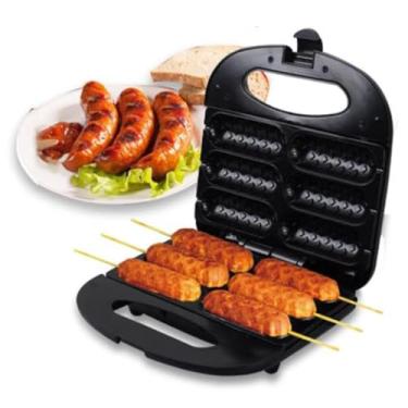 Imagem de Máquina Elétrica De Salsicha Crepeira Antiaderente De Cachorro Quente e Crocante Doces e Salgado Suíços Voltagem 110v