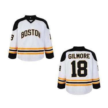 Imagem de Camiseta masculina Happy Gilmore 18 Adam Sandler 1996 Movie Hockey Jersey com costura preta P-3GG, Branco, G