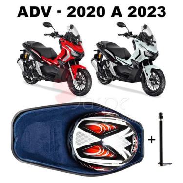 Imagem de Forração Honda ADV 150 Baú Forro Scooter Azul + 1 Antena - Jaspe Ateli