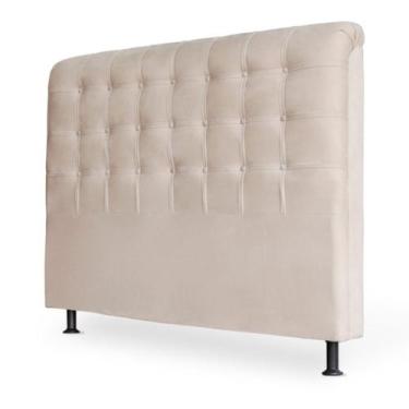 Imagem de Cabeceira cama box casal estofada Queem Ana 160cm capitonê suede bege 