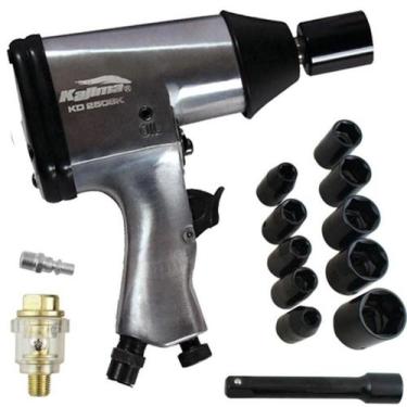 Imagem de Chave Impacto Pneumática 1/2 Parafusadeira Industrial 17Peças - Nakasa