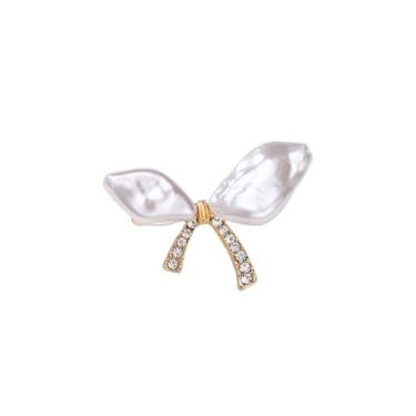Imagem de Broche de laço de strass para mulheres cristal transparente irregular broche de laço branco lapela alfinetes de segurança acessórios de vestido crachá terno colar decoração joias delicadas presente