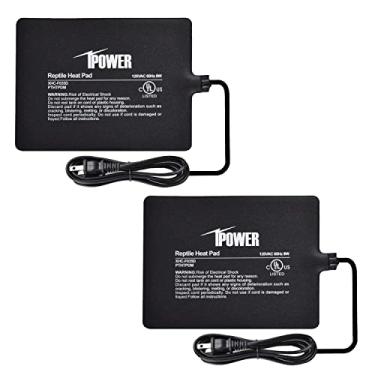 Imagem de iPower Tapete térmico para terrário sob o tanque para tartaruga, lagarto, sapo, cobra, réptil e outros animais pequenos, 15 x 20 cm, 8 W, 2 unidades