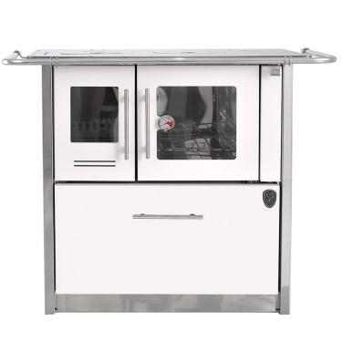 Imagem de Fogão A Lenha Eclipse Direito Branco Chapa Ferro Fundido N2