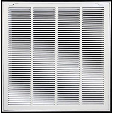Imagem de HVAC Premium Grade de filtro de ar de retorno de aço de 63,5 cm x 71 cm para filtro de 2,5 cm - Face/porta removível - Capa de duto HVAC - Face plana estampada - branca [Dimensões externas: 78 cm L x