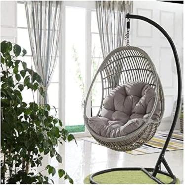 Imagem de Almofadas De Cadeira De Ovo Penduradas No Jardim Villa Patio Engrossam A Almofada Da Cadeira Do Ovo, Almofada De Cadeira Suspensa Para Assento De Balanço De Jardim, Cadeira De Ovo Pe, White