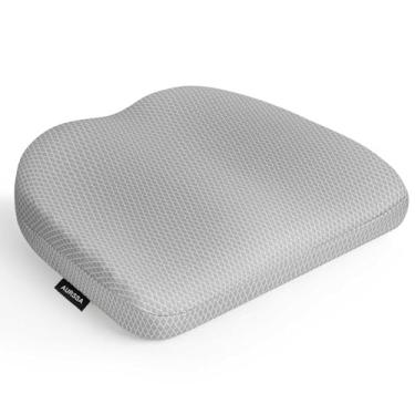 Imagem de Aurssa Almofada para cadeira de escritório Air Fiber – Almofada ergonômica para alívio ortopédico de cóccix para quadril e apoio das costas – Almofada recomendada por médicos para trabalhadores