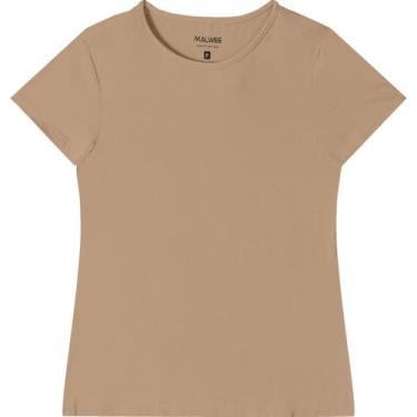 Imagem de Blusa Manga Curta Feminina Viscose Stretch Malwee Ref. 79410, Marrom 1