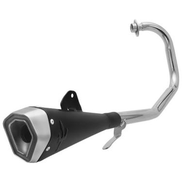 Imagem de Escapamento Pro Tork Serie S Ybr 125 Curva Cromada, PRETO, YBR 125