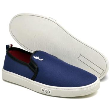 Imagem de Tenis Sapatenis Masculino Slip On Confortavel Facil de Calçar Sem Cadarço SAP7900, Polo Blu ORIGINAL (Marrom, BR, Adulto, Numérico, 37)