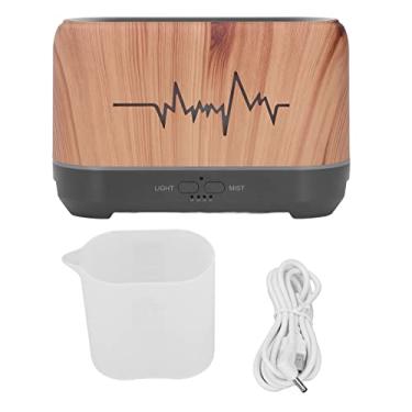 Imagem de Lâmpada umidificadora de chama difusora de 200ml Difusor ultrassônico de óleo essencial alimentado por USB de grande capacidade com efeito de chama para quarto, escritório,