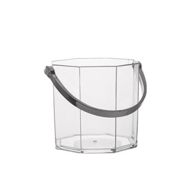 Imagem de baldes de gelo Balde de gelo acrílico 950 ml com alça transparente para champanhe para bar, festa e restaurante