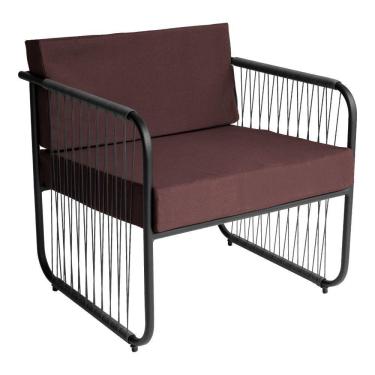 Imagem de Poltrona área Externa Córdova Aço Carbono E Fibra Sintética Preto-marrom