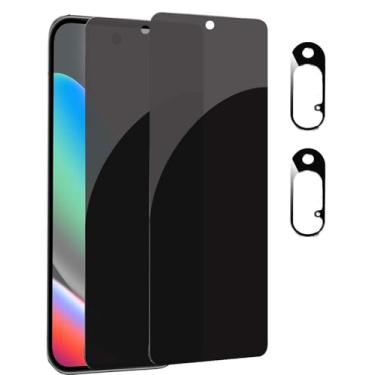 Imagem de [Pacote com 2] Protetor de tela de privacidade para Google Pixel 10 de 6,3 polegadas, vidro temperado, antiespião, sem bolhas, 9H, HD, pacote com 2 protetores de lente de câmera para Pixel 10