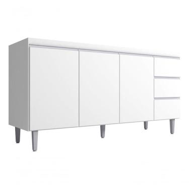 Imagem de Armário Multiuso P/cozinha Andreia 160cm Branco Ajl Móveis Cor Branco