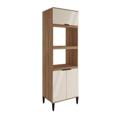 Imagem de Torre Quente Miami Para 1 Forno 1 Microondas 3 Portas Carraro Freijó Com Off White