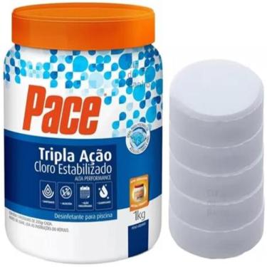 Imagem de Pastilha De Cloro 200g Pace Tripla Ação Pote De 1kg - Hth