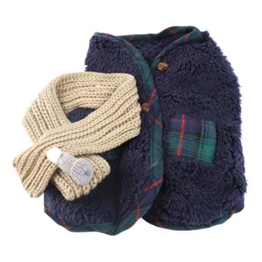 Imagem de Acouto Roupas de Inverno para Cães Aconchegantes e Elegantes de Raças Pequenas - Roupas para Animais de Estimação Bichon Frise, Pomeranian, Poodle - Inclui Lenço Combinando, Calor Extra e Moderno -