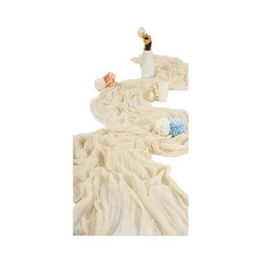 Imagem de Caminho De Mesa Em Cheesecloth Verde, Vermelho E Borgonha, Estilo Boho