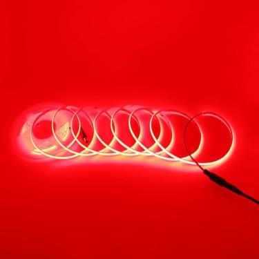 Imagem de Cinlitek Fita de LED COB, fita de luz de 12 V de densidade ultra alta de 5 m, 480LED/m, CRI 90+, iluminação LED regulável flexível cortável de 5 mm de largura para decoração interna doméstica e uso