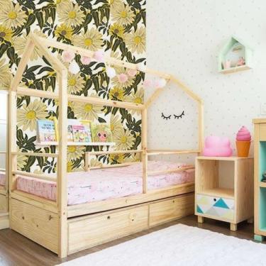 Imagem de Papel de Parede Floral Girassol Branco - TACOLADO PAPEL DE PAREDE, 0,5