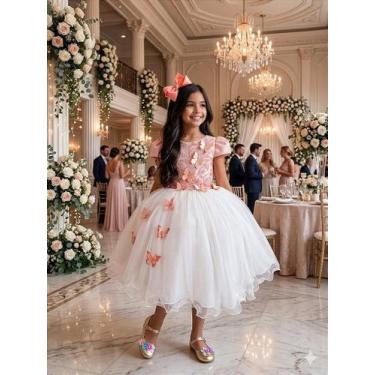 Imagem de Vestido Juvenil Midi Vila Lele - Sabrina Pessego e Off, Just right, 16