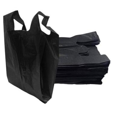 Imagem de Sacola Plástica Reciclada Preta Pacote Com 1Kg Tamanho 60X80