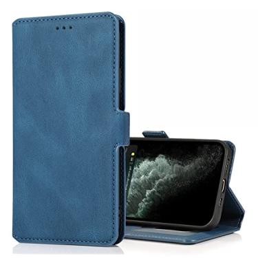 Imagem de GSYH Capa carteira para iPhone 13 Mini/13/13 Pro/13 Pro Max, capa flip fina fina fina de couro PU capa carteira protetora premium com slot para cartão capa traseira TPU macia, azul, 13pro 15,1 cm