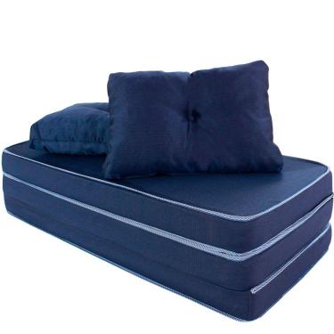 Imagem de Puff Multiuso 3 em 1 Solteiro D33 Bordado Metelassê com Travesseiro - BF Colchões