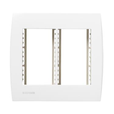 Imagem de Placa 4x4 P/ 6 Módulos C/ Suporte Branco Ilus Cod. 5TG9 9033 – Soprano