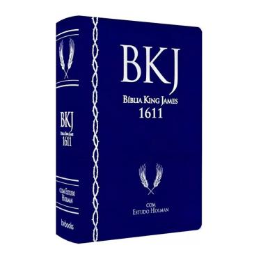 Imagem de Biblia de Estudos King James bkj Holman Azul Atualizada Grande